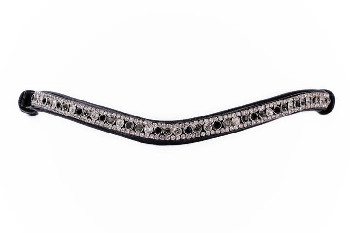 Bridleberry Browband - Black, Grey & Clear