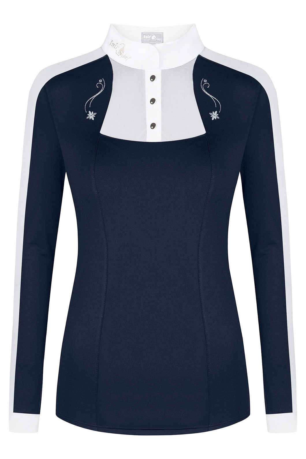 Fair Play Competition Shirt LORELLA LS, Navy-White