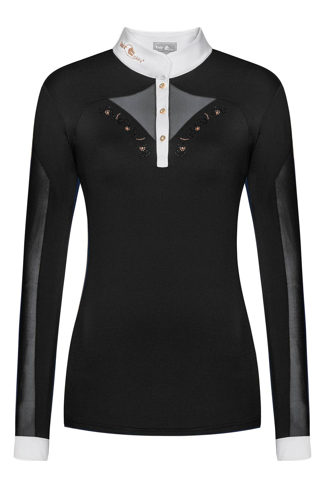 Fair Play Shirt CATHRINE ROSEGOLD LS, Black