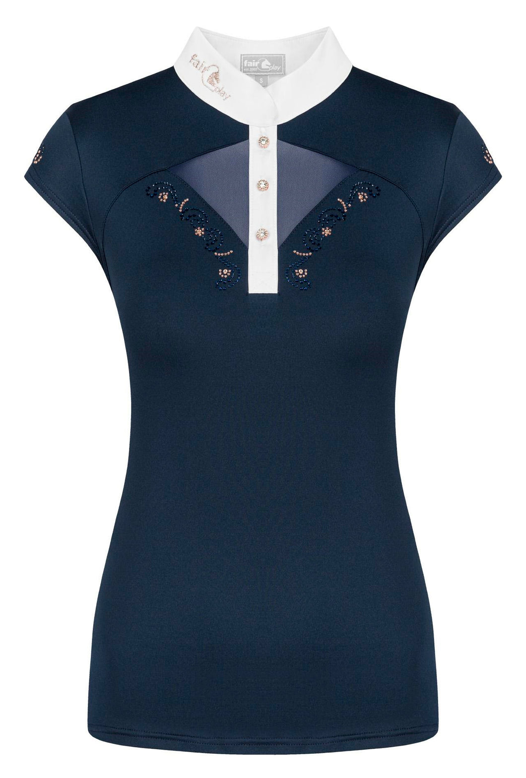 Fair Play Competition Shirt CATHRINE ROSEGOLD SL, Navy