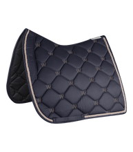 Load image into Gallery viewer, Waldhausen Dressage Saddle Pad, Valencia - Dark Blue/Rose Gold
