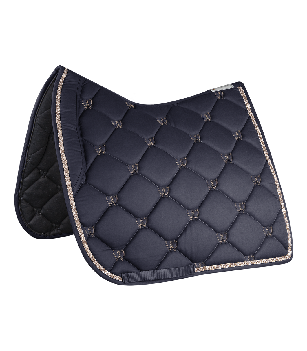 Waldhausen Dressage Saddle Pad, Valencia - Dark Blue/Rose Gold