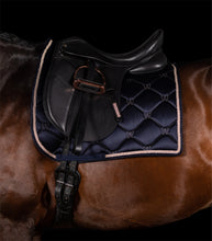 Load image into Gallery viewer, Waldhausen Dressage Saddle Pad, Valencia - Dark Blue/Rose Gold
