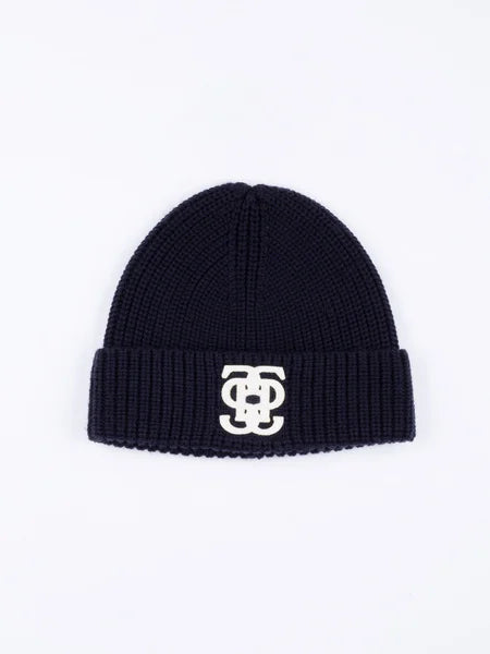 PS Lou Felt Monogram Beanie - Navy