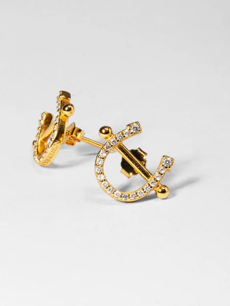 PS Pierced Horse Shoe Earrings