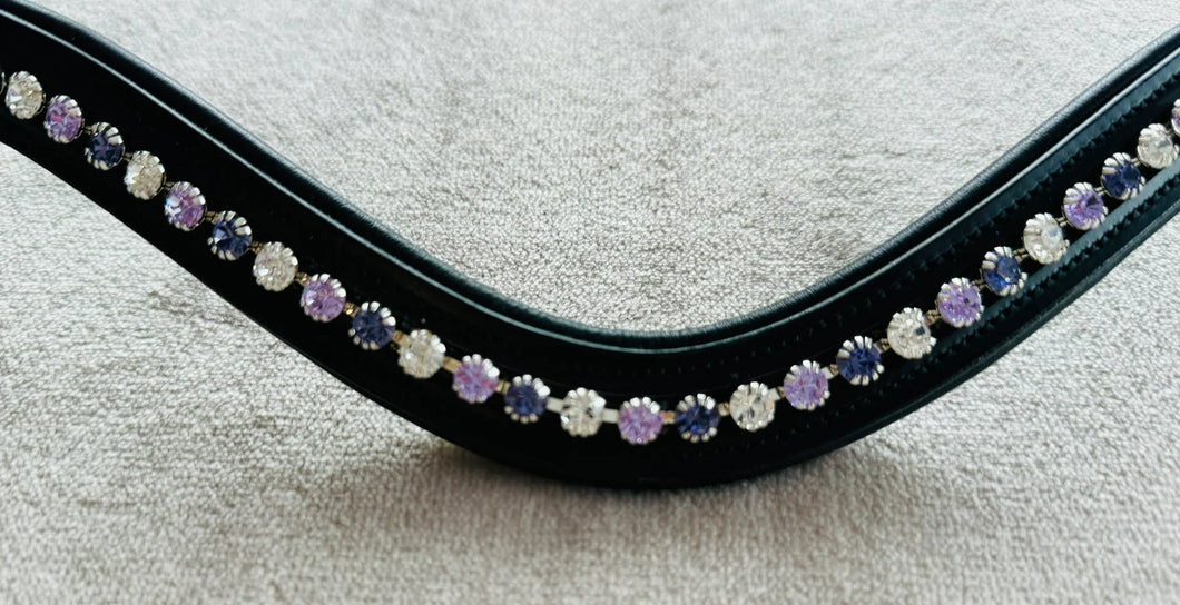 Bridleberry Browband - Purple/Lavender/Clear