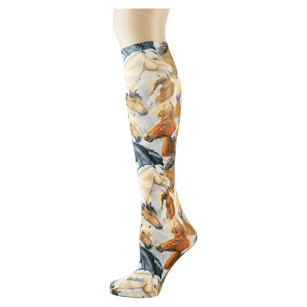 Sox Trot, Wild Horses Adult Knee Highs