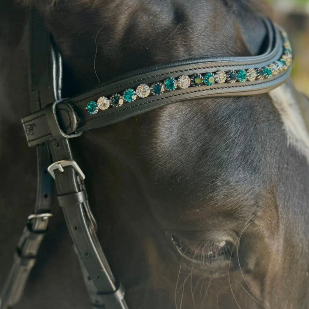Bridleberry Browband - Turquoise/Blue/Clear