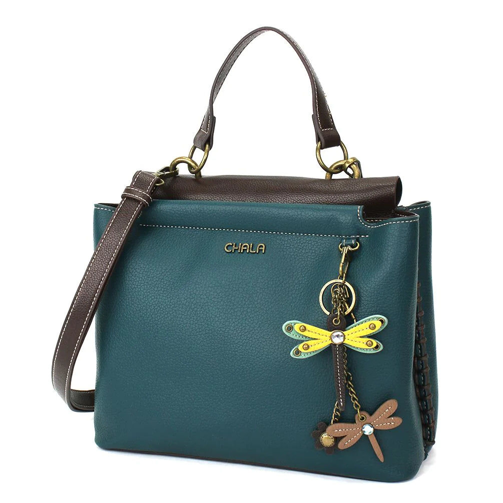 Charming Satchel Turquoise - Mini Keychain Dragonfly Yellow