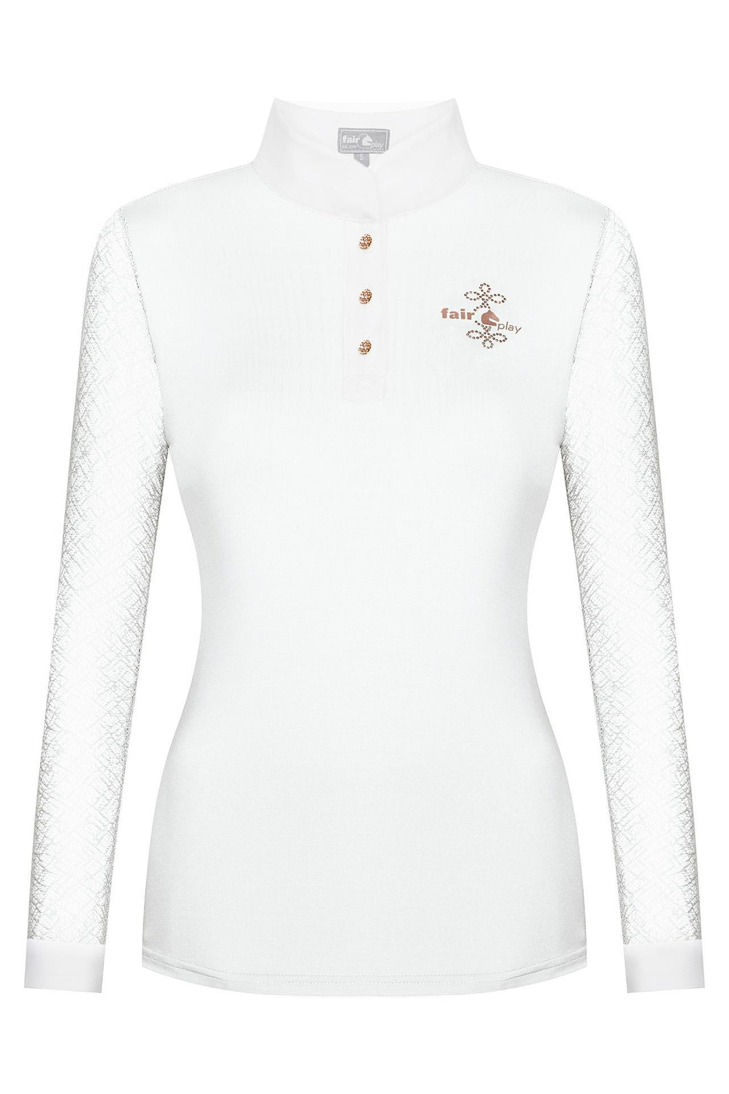 Fair Play Competition Long Sleeve Shirt CECILE ROSEGOLD, White