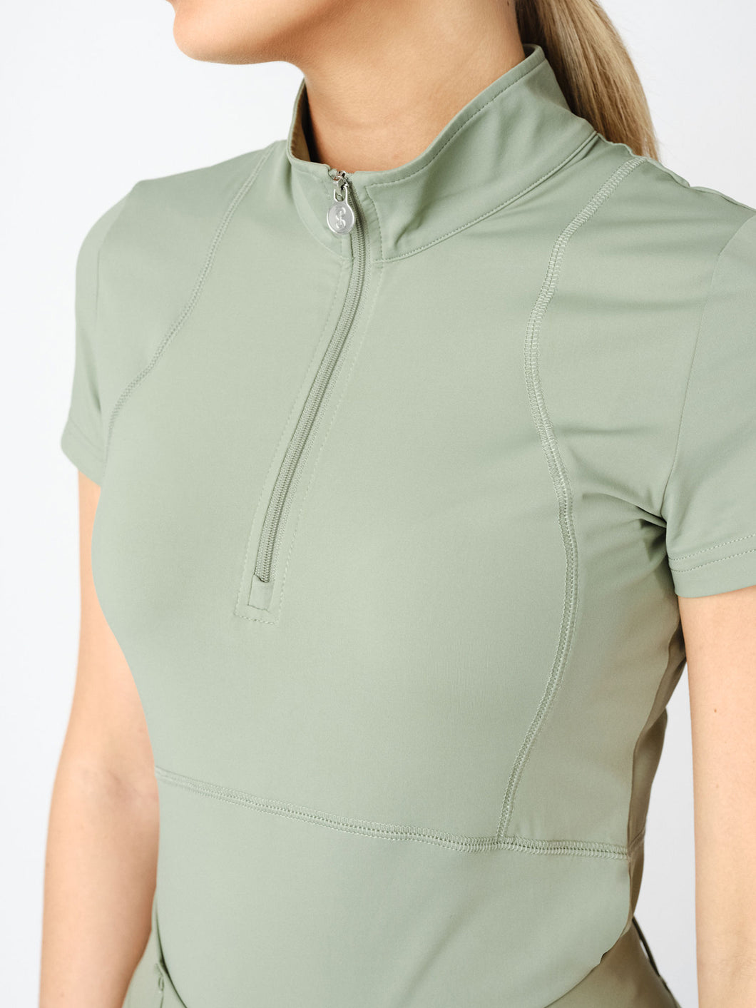 Adele Short Sleeve Top - Khaki Green