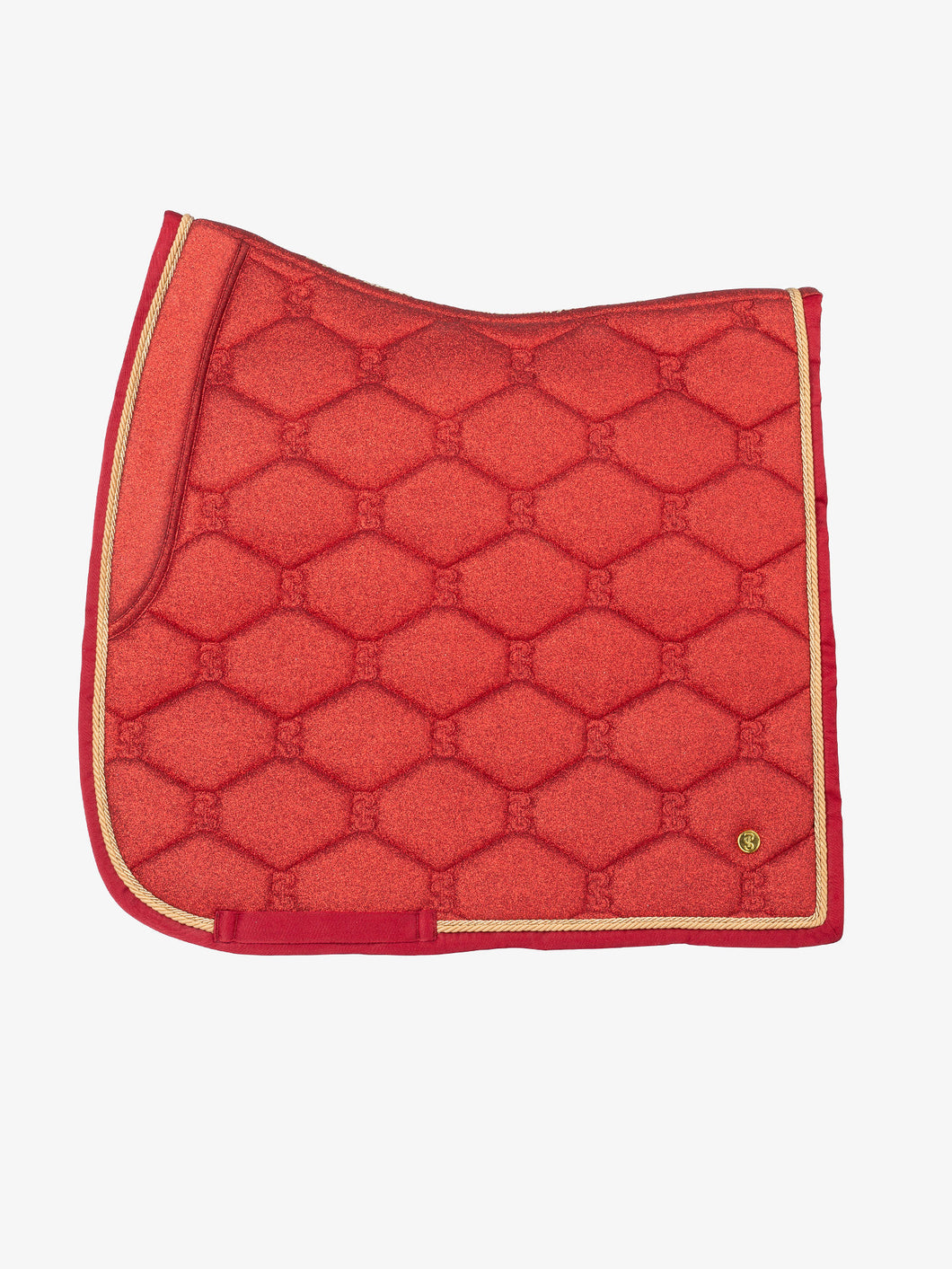 Christmas 2022, Stardust Dressage Saddle Pad, Red/Gold